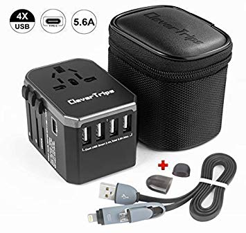 CleverTrips Universal Travel Power Adapter All in One Valentines day