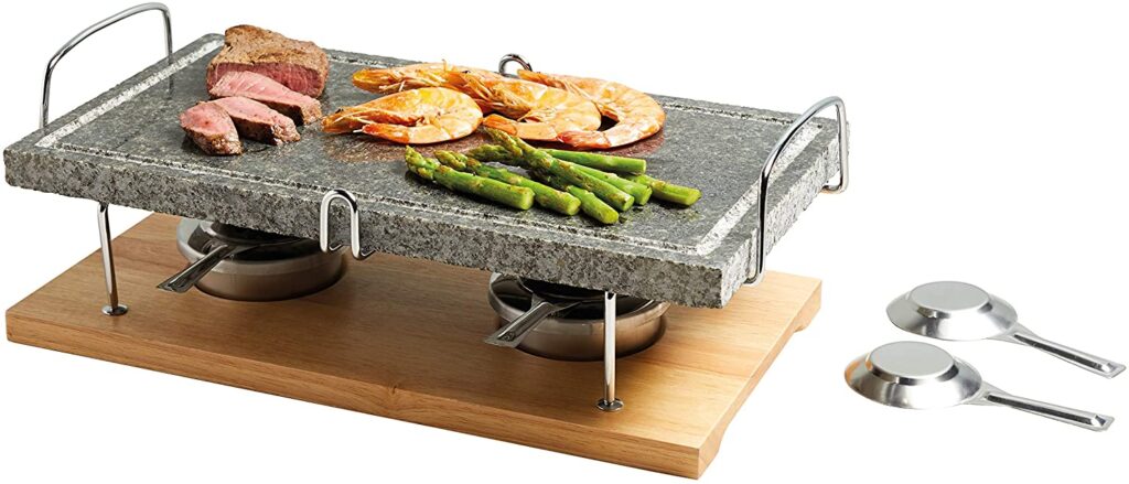 Best Gifts for Foodies, Cooks and Foodstagrammers- Artesa Hot Stone Grill in Gift Box, Marble, 41.5 x 22 x 15 cm