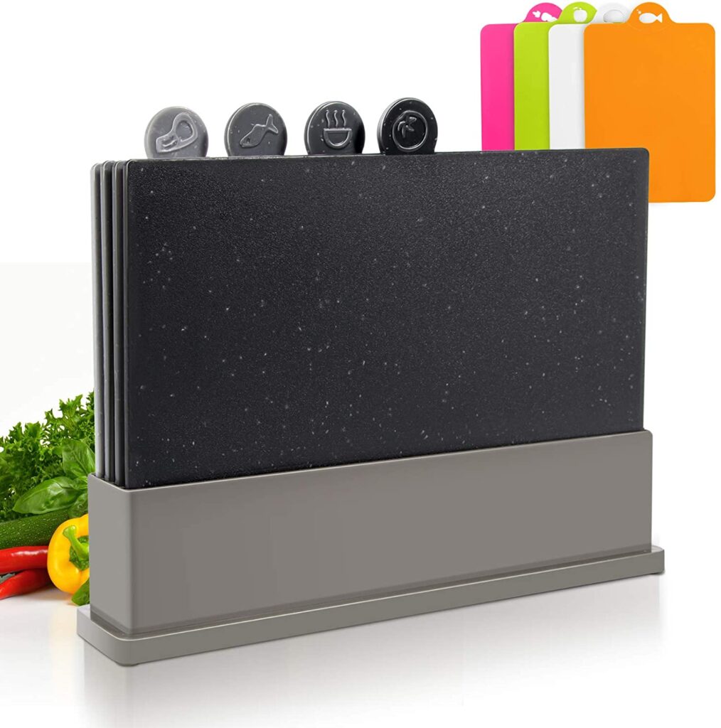 Professional Cook Non Slip Index Plastic Cutting Board Set